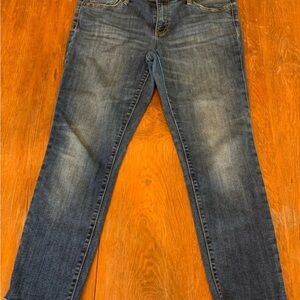 Gap Girlfriend Mid Rise Women Jeans Size 12R Fringe Medium Wash 90’s